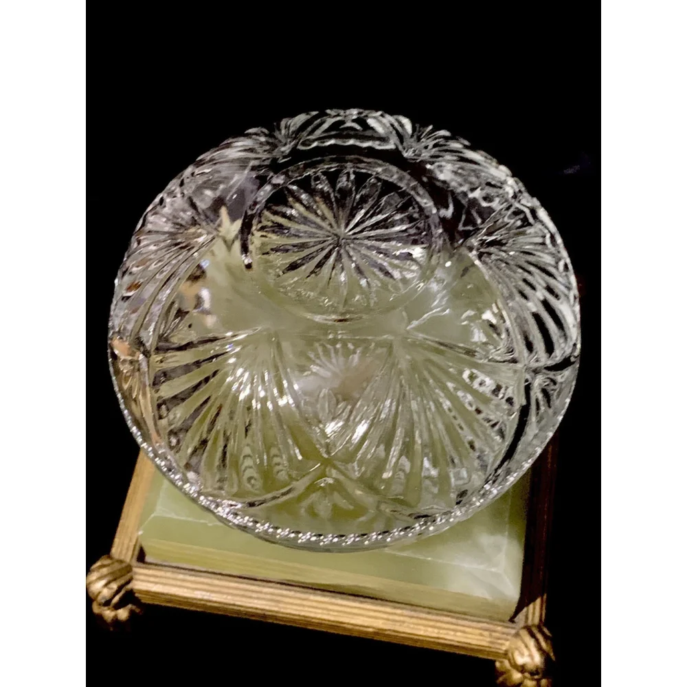 CRYSTAL GLASS‎ JEWELRY HOLDER TRINKET DISH WITH LID EXCELLENT